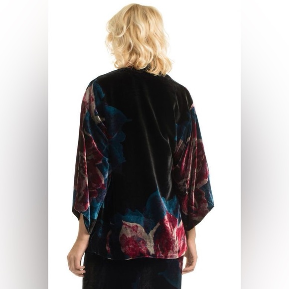 Crushed Velvet Kimono Jacket Trina Turk Luxe Plush Agave Exclusive XS / S - Picture 4 of 15